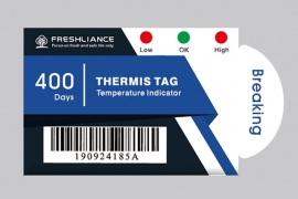 Термоиндикатор +2 +8C Thermis Tag(Термис Таг) , одноразовый, 2 порога